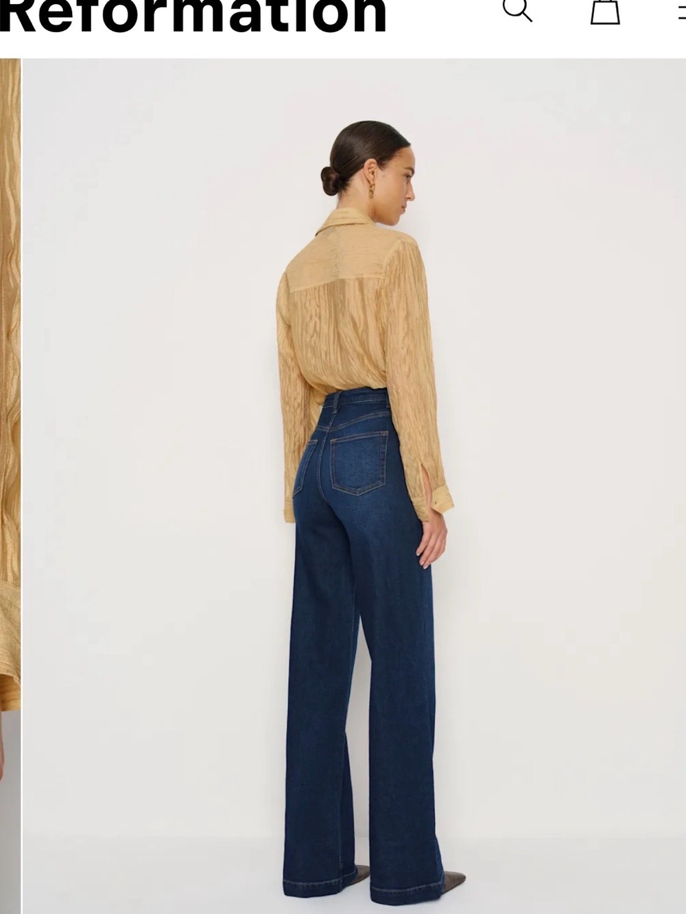 Reformation Bex Super Stretch High Rise Wide Leg Jeans - Picture 5 of 12
